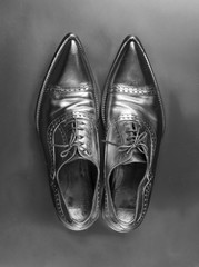 silver men shoes isolated on white background
