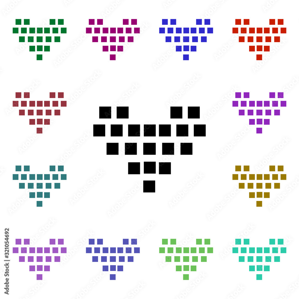 Poster hearts with square multi color style icon. simple thin line, outline vector of heartbeat icons for u