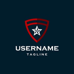 star shield logo design template . shield logo design inspiration . captain america first shield logo . american shield template