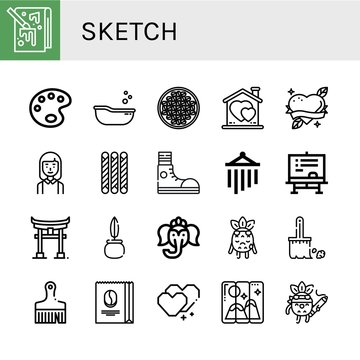 Set of sketch icons