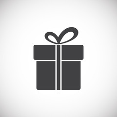 Gift related icon on background for graphic and web design. Creative illustration concept symbol for web or mobile app