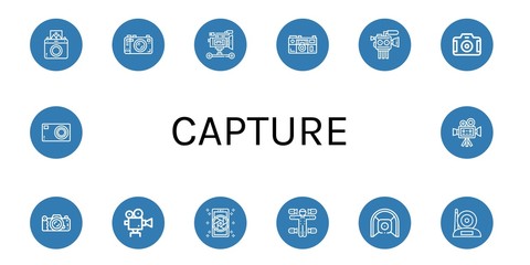 Set of capture icons
