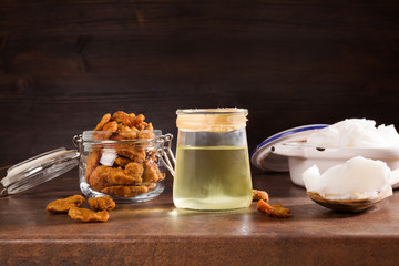 Lard, pork rind scratchings and fat.