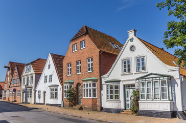 Fototapeta na wymiar Old houses in the main street of Tonder, Denmark