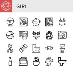 Set of girl icons