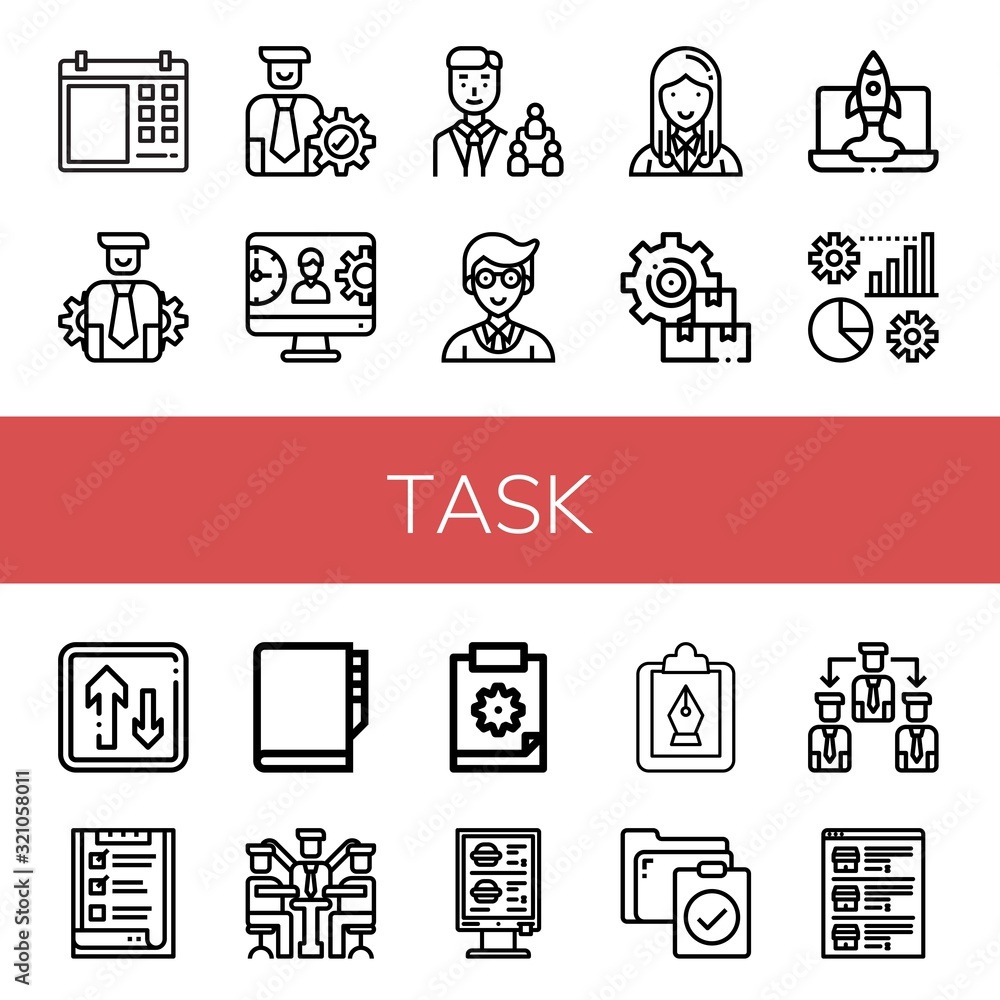 Poster set of task icons