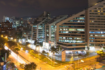 Fototapeta na wymiar Panoramic of Medellin by night, El Poblado sector