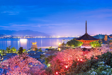 Miyajima Island, Hiroshima, Japan in Spring