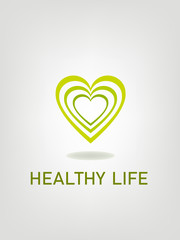 Healthy life logo on a white background