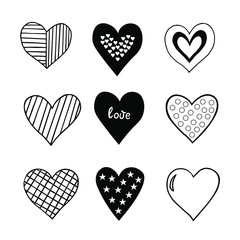 Set of vector hearts