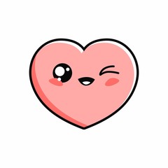 Cartoon of Cute Love Character Design, Heart ICon Illustration Template Vector