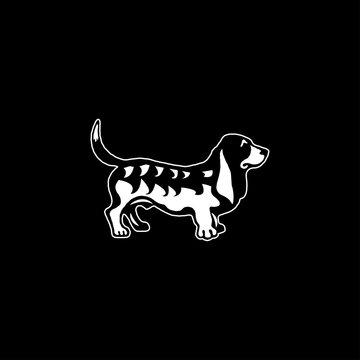 Creative Basset hound logo vector design