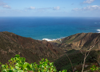 landscape on the Tenerife mountains and sea