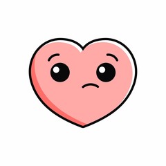 Cartoon of Cute Love Character Design, Heart Icon Illustration Template Vector