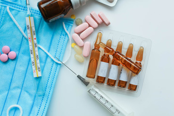 Coronavirus 2019-nCoV, MERS-Cov middle East respiratory syndrome. Wuhan pneumonia virus. Protective...
