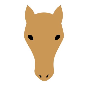 illustration of a horse’s head without outline