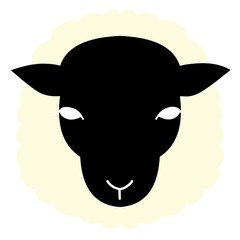 illustration of a black sheep's head
