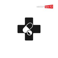 Pill Capsule Medicine Icon Design Vector