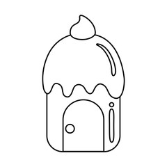 cupcake house delicious isolated icon vector illustration design