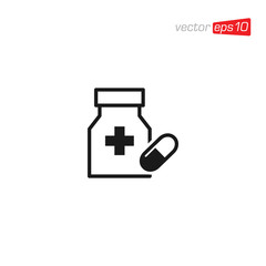 Pill Capsule Medicine Icon Design Vector