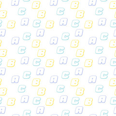 Seamless pattern with alphabet letters.Gift wrapping paper. Bed sheets and interior. School and learning theme.
