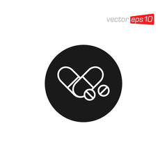 Pill Capsule Medicine Icon Design Vector