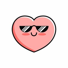 Cartoon of Cute Love Character Design, Heart Icon Illustration Template Vector