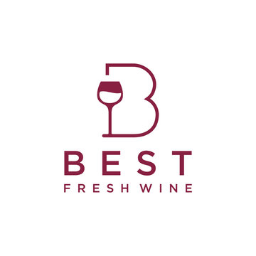 Creative Illustration modern B wine geometric logo design