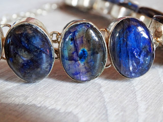 jewelry beads with labradore semigem bright crystals luxury fashion