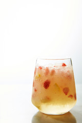 Crushed fruit drink in glass 