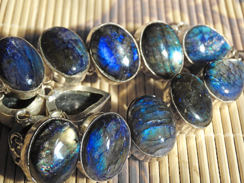 jewelry beads with labradore semigem bright crystals luxury fashion