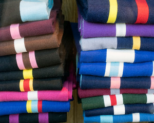 CAMBRIDGE, UK: Display of University Scarves in University College Colours