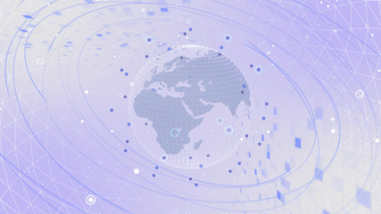 Earth on Digital Network space 3D illustration background Middle East