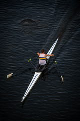Solo Male Rower in Competition © renaschild