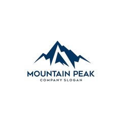 Mountain peak simple icon vector logo design minimalist download