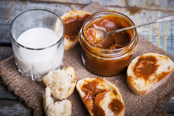 chocolate paste with fresh bread