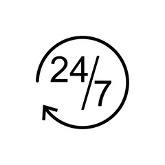 24/7 Service Care Icon Vector Logo Template EPS 10