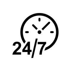 24/7 Service Care Icon Vector Logo Template EPS 10