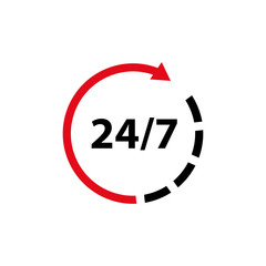 24/7 Service Care Icon Vector Logo Template EPS 10