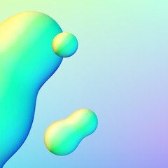 Fluid design liquid blobs with vibrant intense colors abstract background