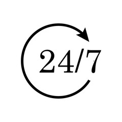 24/7 Service Care Icon Vector Logo Template EPS 10
