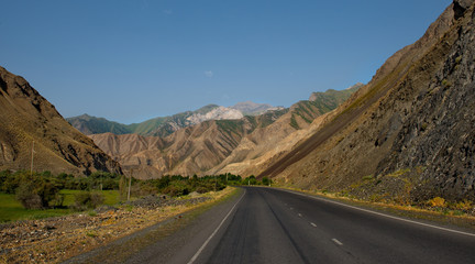 Kyrgyzstan. The Eastern section of the Pamir highway near the border with Tajikistan.