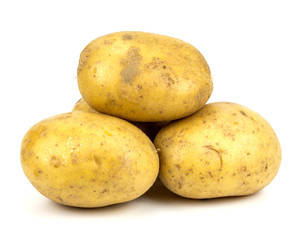 New potato isolated on white background close up