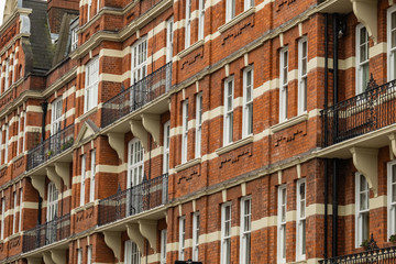Row of brick terraced town houses