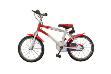 Fototapeta na wymiar red bike isolated on white background