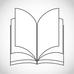Book icon. Black book icon on a white background. Vector, cartoon illustration of a book.