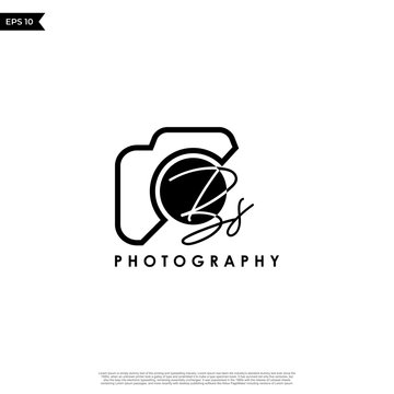 Initial Letter BS with camera. Logo photography simple luxury ...