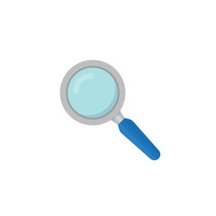 Magnifying glass icon in a flat design. Vector illustration