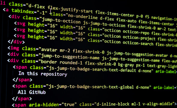 developer software source code screen. programming code. writing script. programmer editing code background