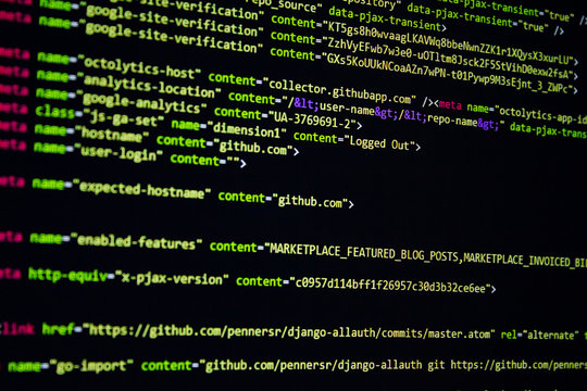 developer software source code screen. programming code. writing script. programmer editing code background